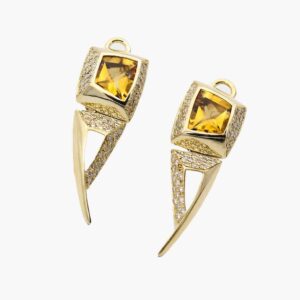 デザインスターリングシルバーダイヤモンドアクセントイヤリング